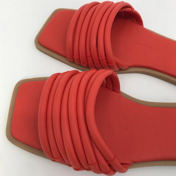 Dolce Vita Clear Orange Vegan Leather NYX Flat Slide Sandal Size 7 - Picture 2 of 7